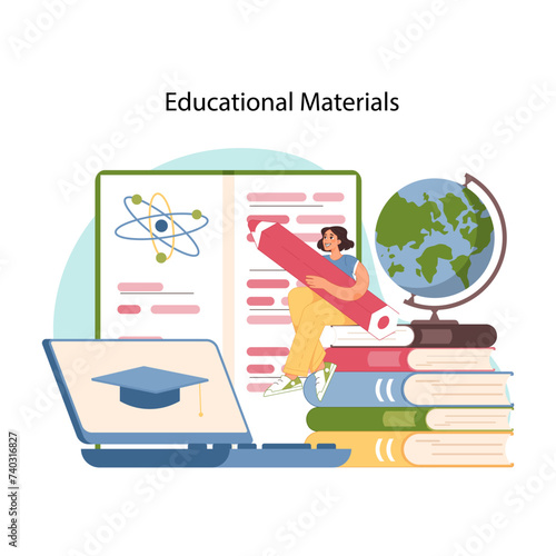 Study resource concept. Flat vector illustration