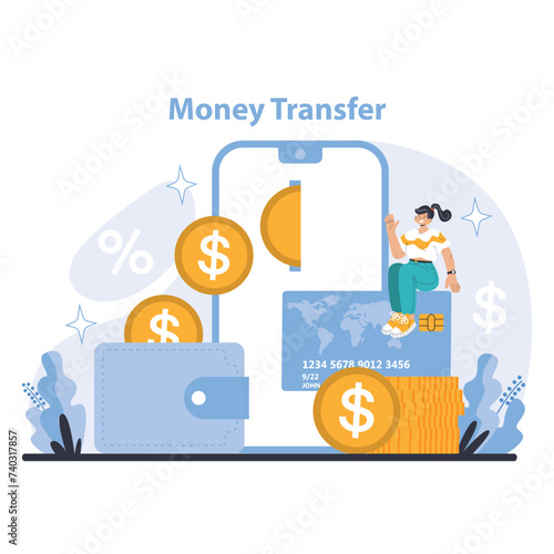 Bank services concept. Flat vector illustration.