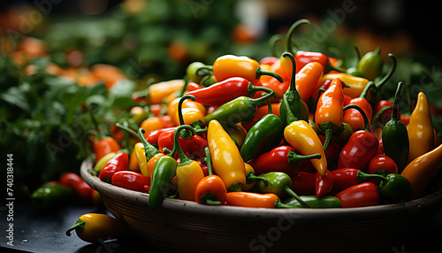 Fresh organic vegetables, healthy eating, nature colorful bounty generated by AI