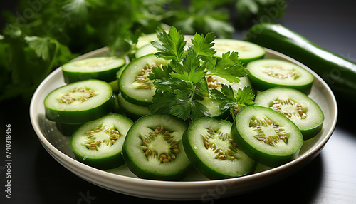 Freshness of organic vegetables in a healthy vegetarian salad generated by AI