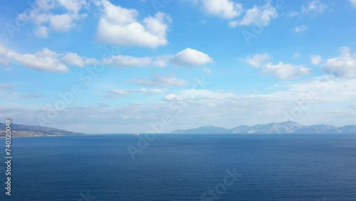 The sublime Myrto Sea in Europe, Greece, Peloponnese, Argolis, towards Hermione, in summer, on a sunny day. photo