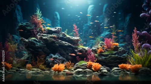 Aquarium Filled With Various Types of Fish © Taufiq