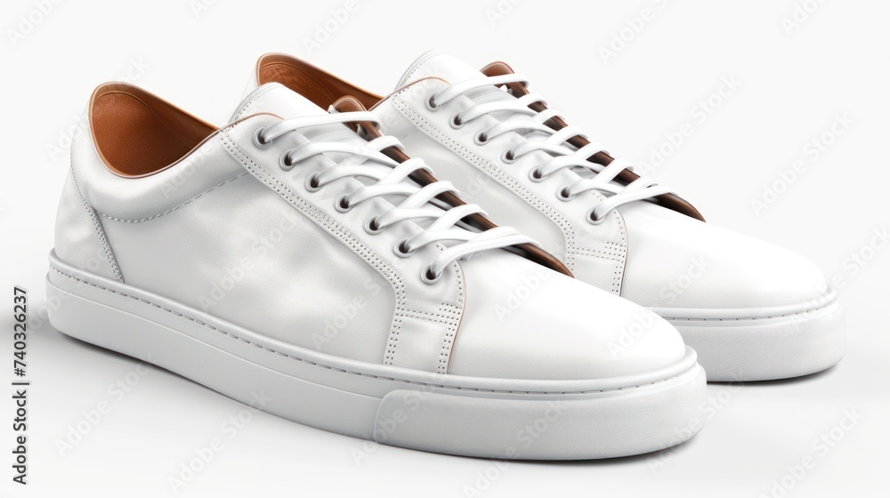 Pristine white tennis shoes sporty style