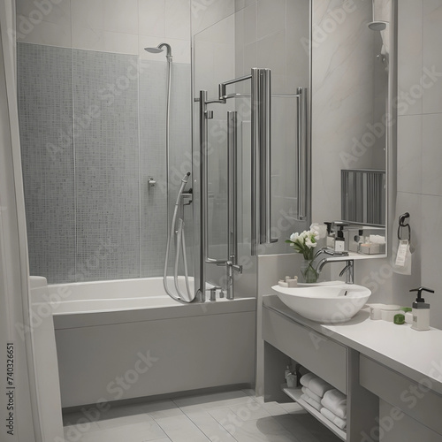 modern bathroom interior with shower