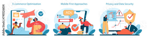 E-commerce, Mobile-First, Privacy and Security set. Enhancing online shopping