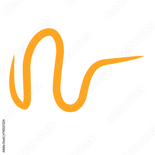 hand drawn orange line squiggle