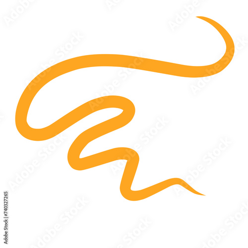 hand drawn orange line squiggle