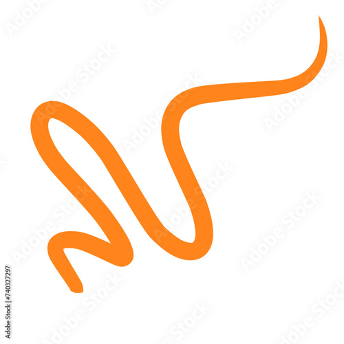 hand drawn orange line squiggle