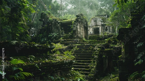 Ancient ruins in a dense jungle wonder and joy hidden civilization
