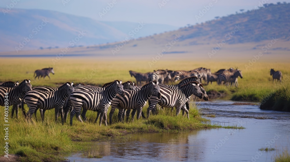 Naklejka premium Tanzania safari. Generative AI