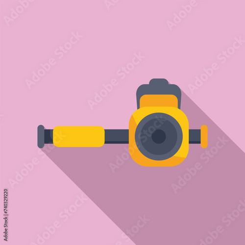 Diving camera icon flat vector. Active swim exercise. Pool summer travel