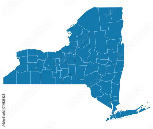 Editable vector file of the counties that make up New York State. photo