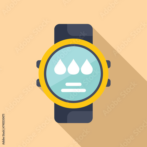 Diving professional watch icon flat vector. Energetic adventure. Summer travel