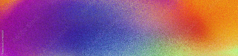 Obraz premium Grainy color gradient wave background, color banner poster cover abstract design, copy space