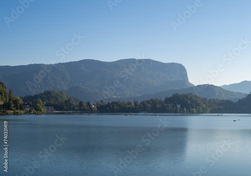 Landscape of Lake Bled in Slovenia