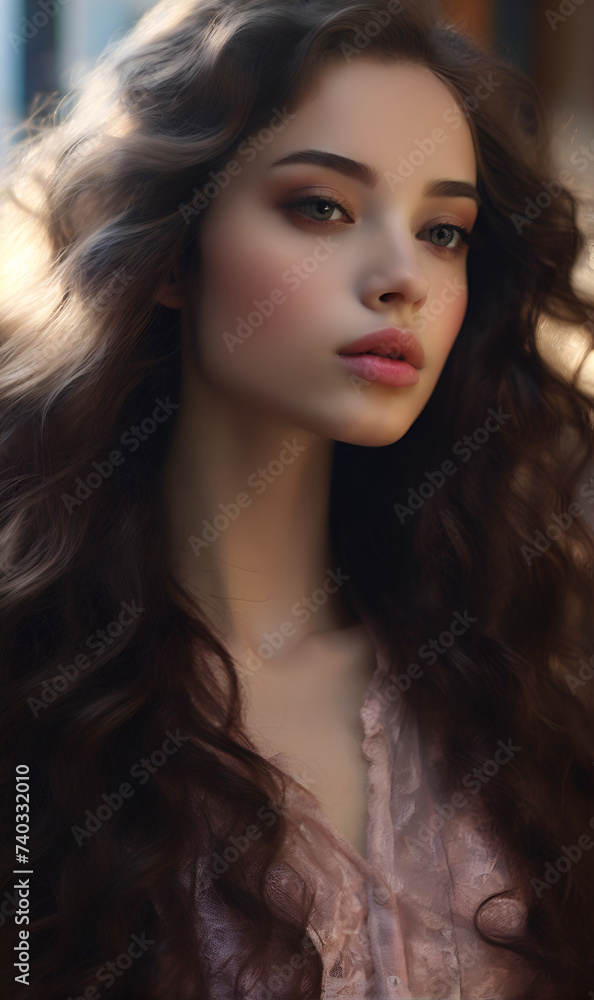 Portrait of a beautiful young girl, close-up Portrait of a beautiful young girl, close-up