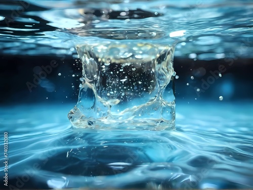 エコロジー透明で美しい水中に落下した瞬間の泡