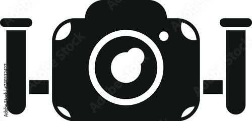 Professional diving camera icon simple vector. Tropical vacation. Sport fun