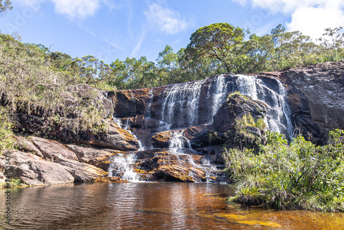 cachoeira no distrito de Cocais, na cidade de Barão de Cocais, Estado de Minas Gerais, Brasil photo