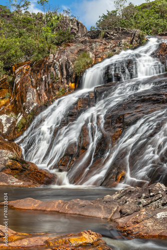 cachoeira no distrito de Cocais, na cidade de Barão de Cocais, Estado de Minas Gerais, Brasil photo