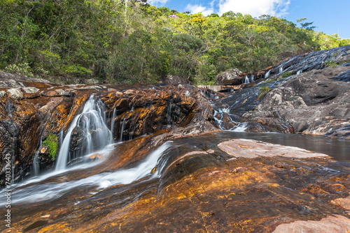 cachoeira no distrito de Cocais, na cidade de Barão de Cocais, Estado de Minas Gerais, Brasil photo