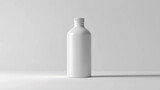 A sophisticated white canteen mockup bottle, solo on a clean white background, offering elegance.