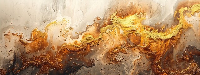 Gold background paper paint glitter golden brush abstract metal texture foil color white grunge element. Paper gold smear stroke background splash piece isolated torn bronze banner frame vintage blot