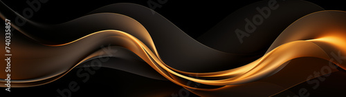 Brown and gold abstract backdrop comprises swirling modern waves