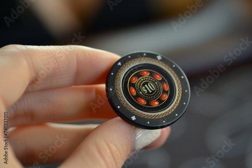 Casino chips. Background with selective focus and copy space