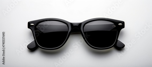 Stylish sunglasses resting on a clean white surface, perfect accessory for summer getaway