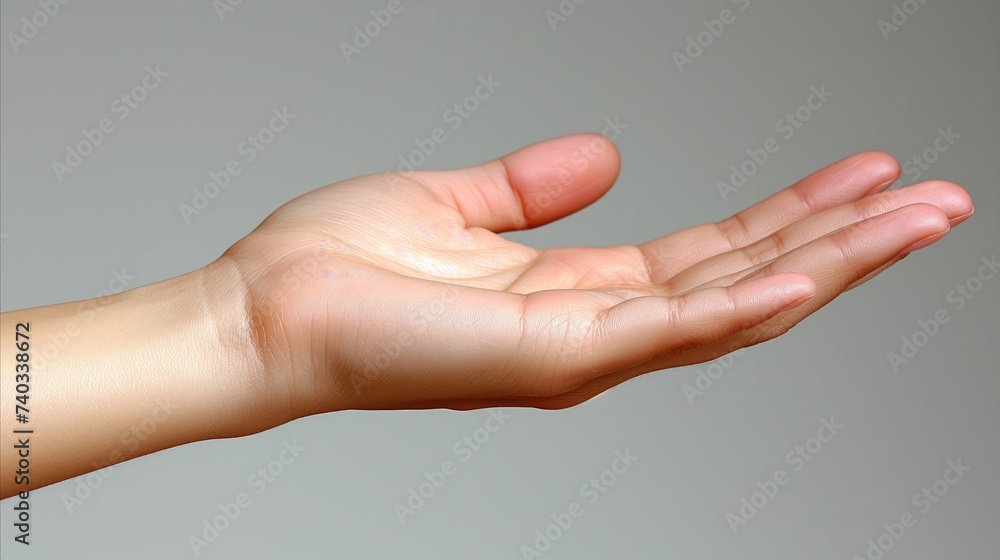 Open Human Hand Against a Neutral Background Open Human Hand Against a Neutral Background