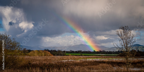 Panorama of a Rainbow over Santa Rosa, California.