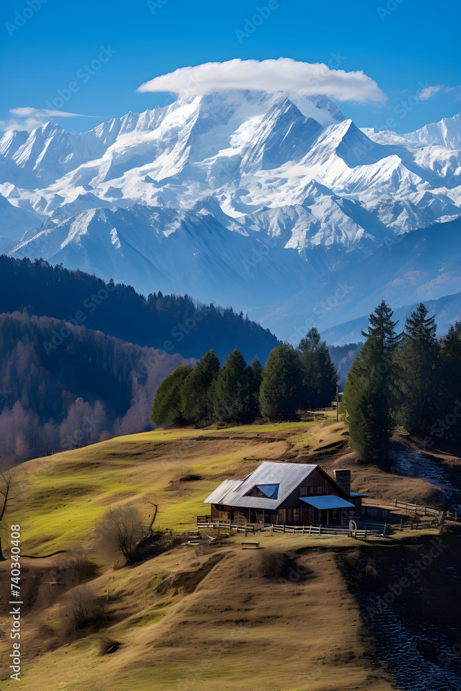 Idyllic Alpine Landscape and Rural Living: A Glimpse into Georgia's Countryside Beauty