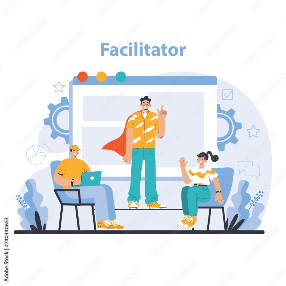 Business meeting concept. Flat vector illustration. Business meeting concept. Flat vector illustration.