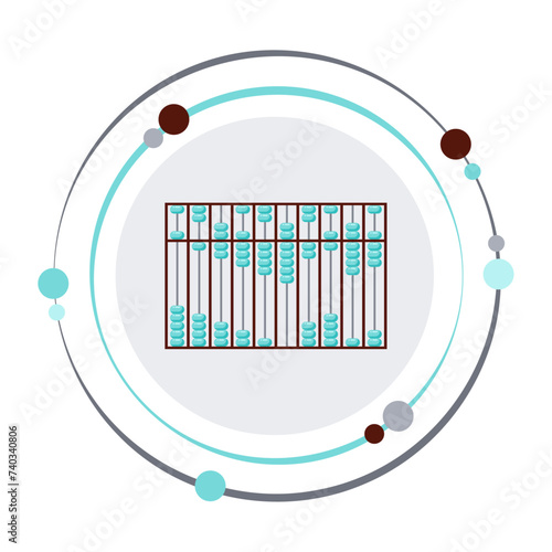 Abacus  suanpan counting frame Chinese calculator vector illustration graphic icon symbol photo