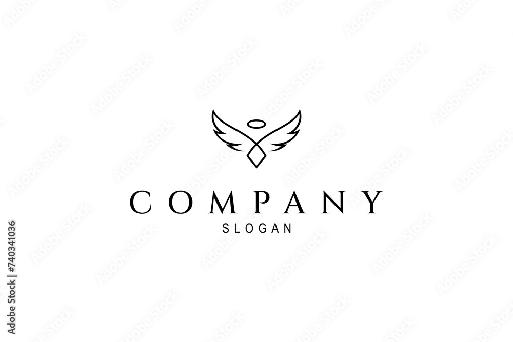 Creative Simple Angel fly sign logo design template flat vector illustration Creative Simple Angel fly sign logo design template flat vector illustration