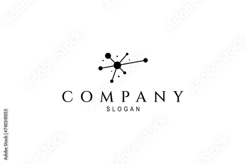 Neuron or nerve cell vector logo design