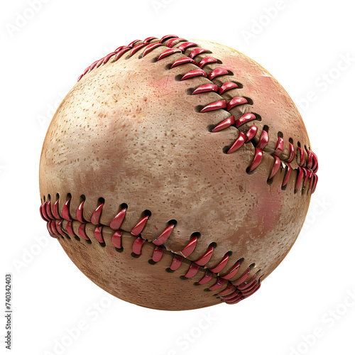 Baseball Ball With Red Stitching
