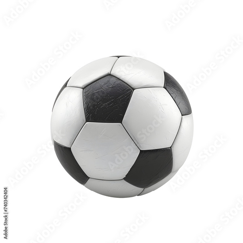 Black and White Soccer Ball on White Background