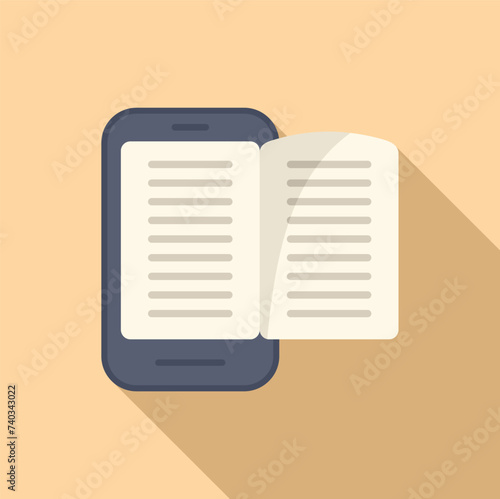 Read online book icon flat vector. Read person guide. Based internet