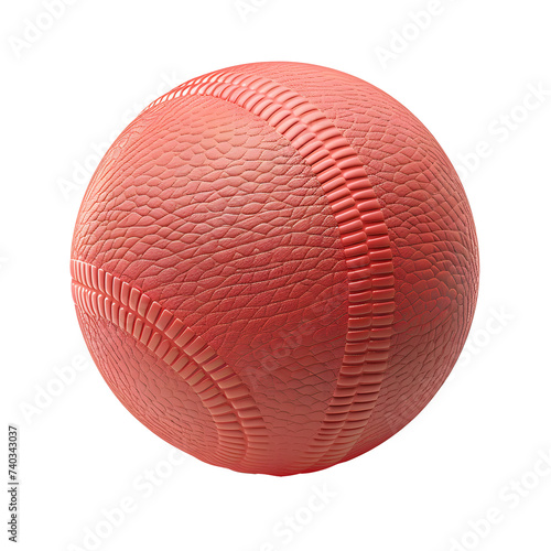 Red Leather Ball on White Background