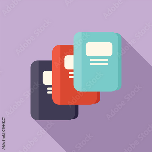 Change online books icon flat vector. Guide store app. Writer tablet