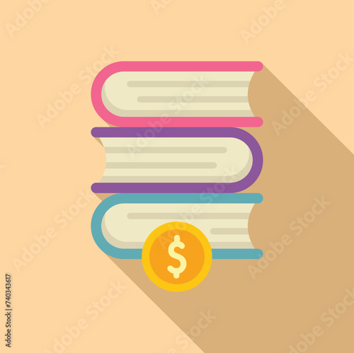 Remote internet books icon flat vector. Read person. Electronic work