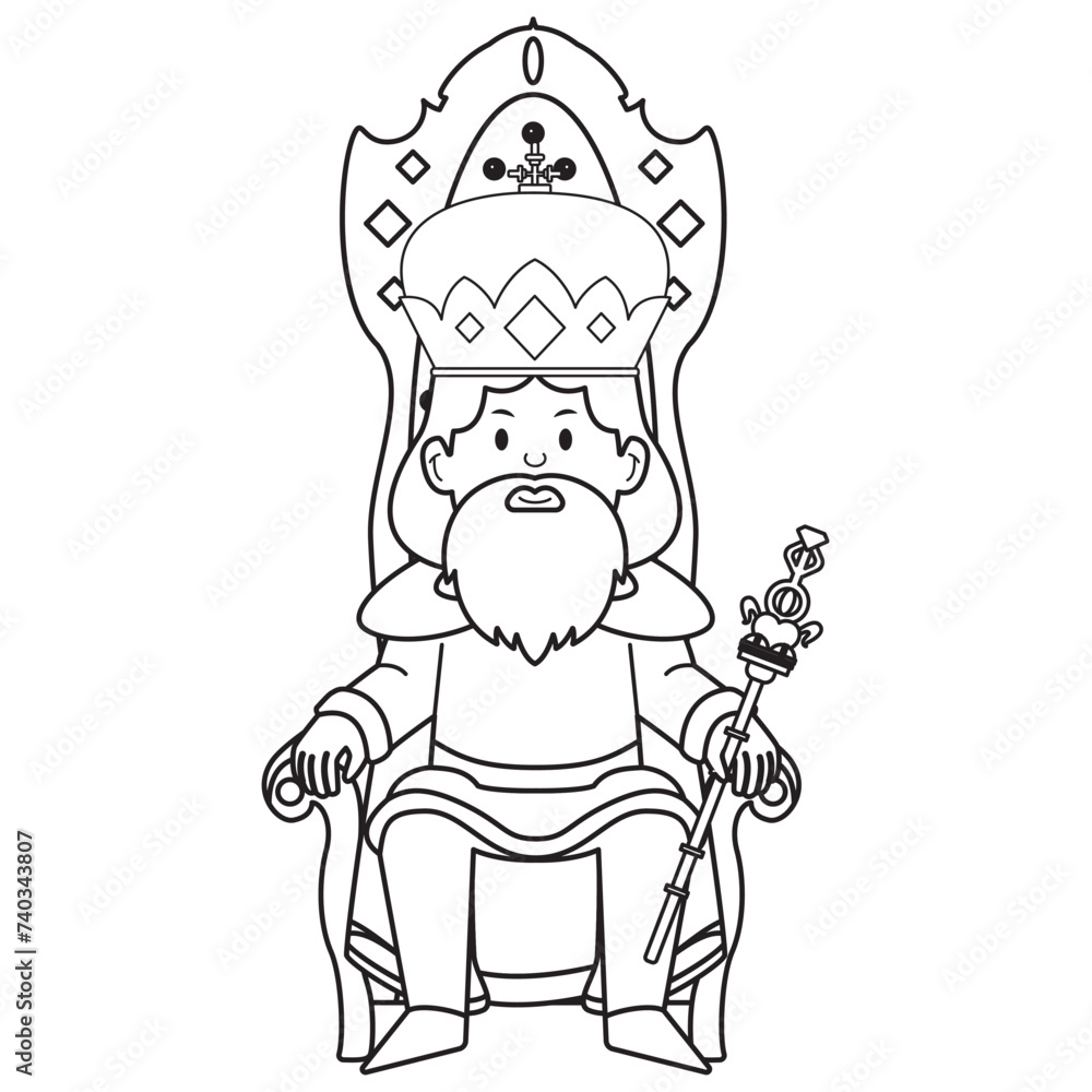 Cute king character with crown Vector Cute king character with crown Vector