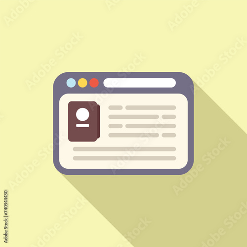 Web author books icon flat vector. Literature school. Education digital