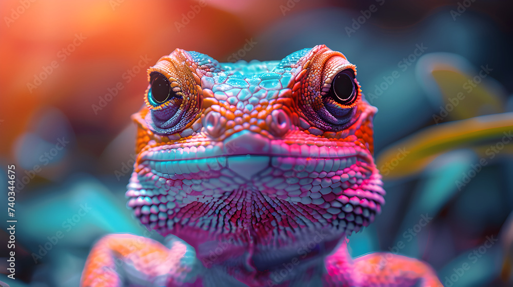 Vibrant Laid back Chameleons in a photo studio light and background, chill and relaxed colorful lizard Profile head shot, spiritual close up Vibrant Laid back Chameleons in a photo studio light and background, chill and relaxed colorful lizard Profile head shot, spiritual close up