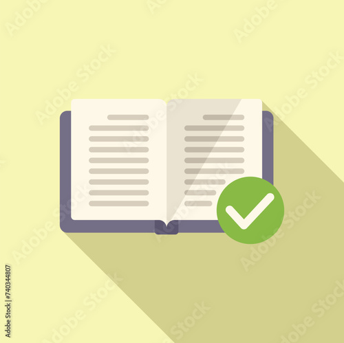 Read online book icon flat vector. Store app audio. School distance