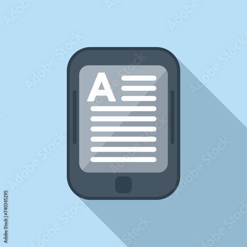 Modern e reader icon flat vector. Book store app. Education person work