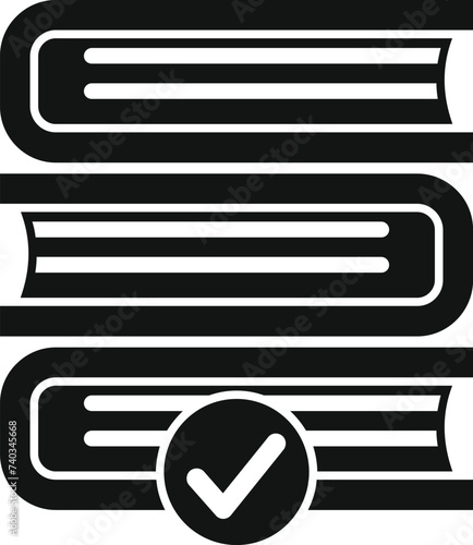 Approved book stack icon simple vector. Online magazine. Tablet internet