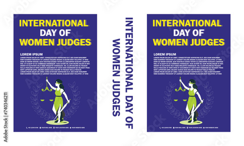Simple flat victor International Day of Women Judges design.